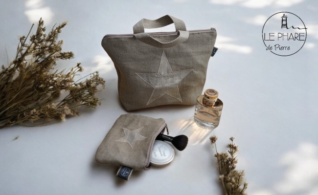 Trousse de toilette en lin
