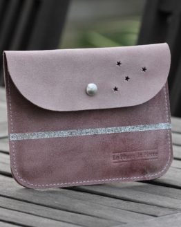 [Pt.C 02] Pochette cuir vieux rose etoiles (5)
