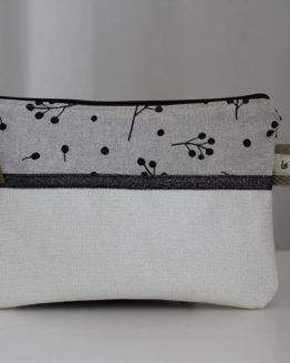 [Tm.20 14] Trousse plate simili swaro champagne et tissu végétal écru et noir (3)_resultat