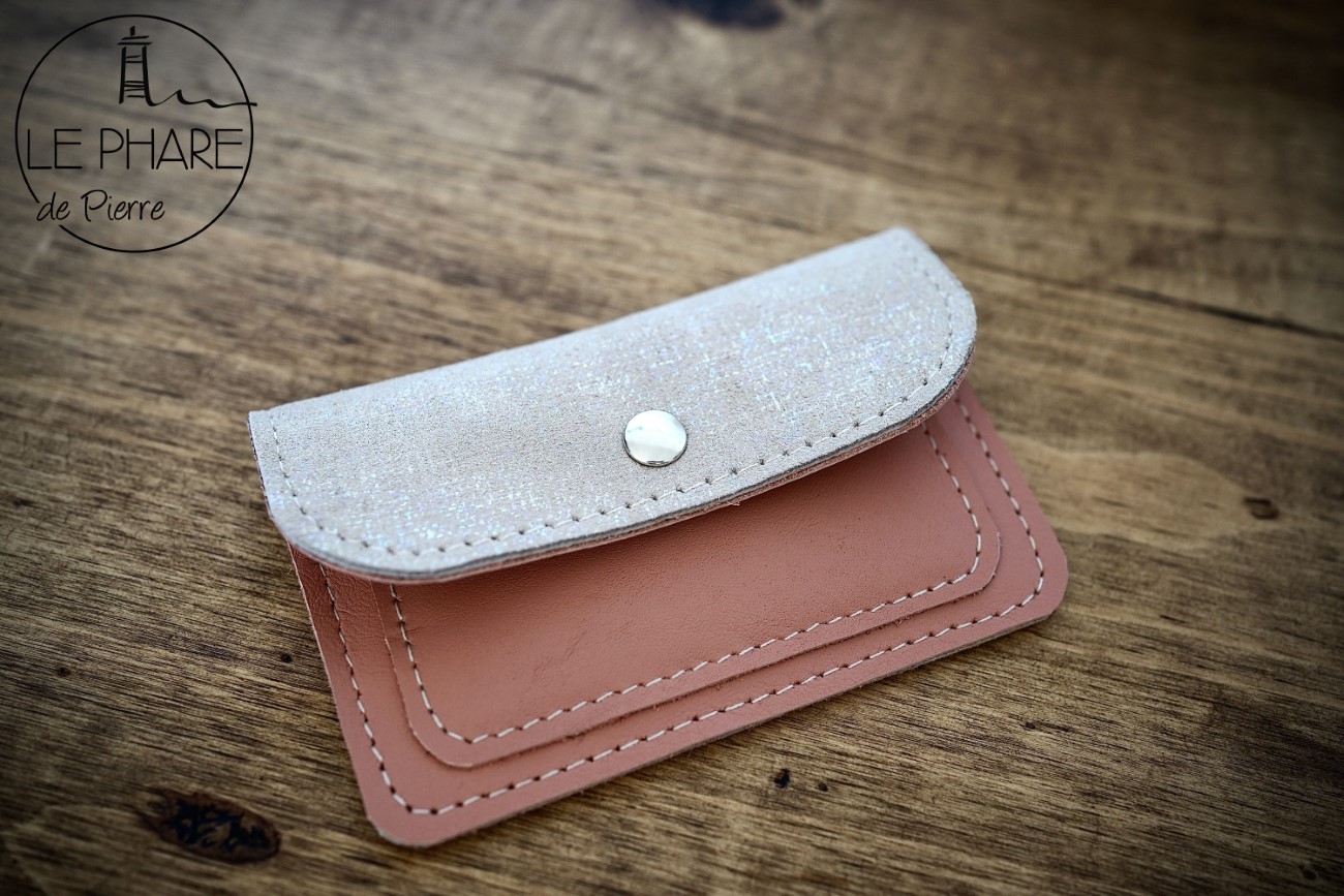 [Pm.23 06] Porte monnaie cuir pailleté tissu et rose terracotta (1)_resultat (LPDP )